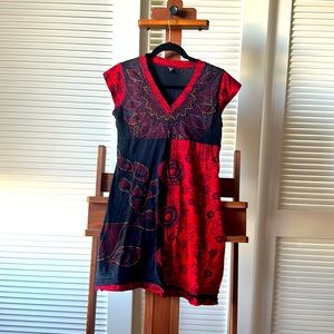 Nepalese Embroidered Tunic Mini Dress M/L